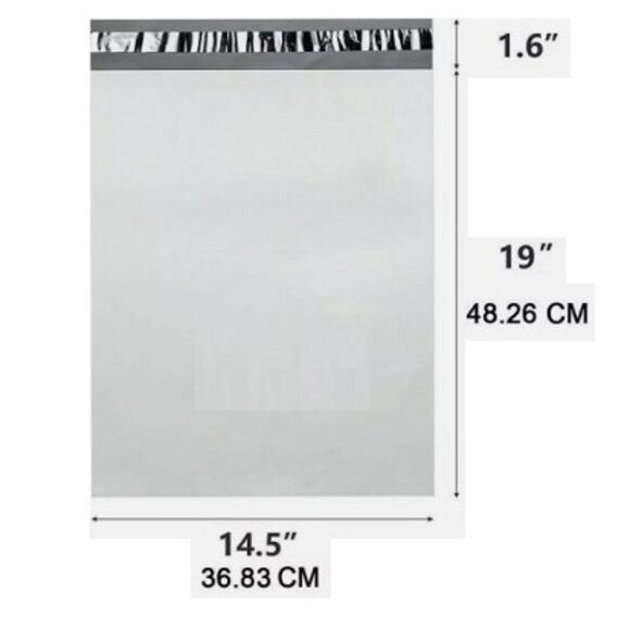 25 count  Poly Mailers 14.5x19 inch New white  Self -sealing + Water Resistant - Picture 1 of 4